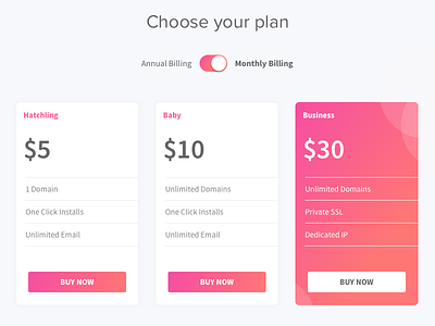 Pricing Page Cards cards gradient pricing page ui ux web