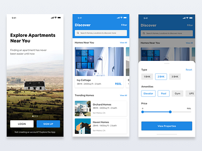 Buy Apartments - Real Estate e commerce home ios minimal real estate rental ui ux