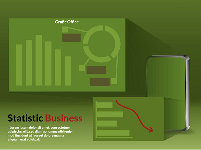 Statistic on mobile branding business design designer illustration isometric landing people ui website