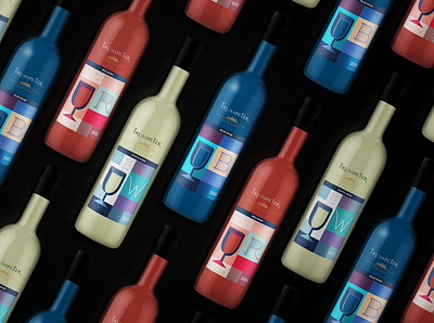 Trumpeter Bottles bottles branding cool wine drinks graphic design graphics identity illustration label minimal packaging print visual identity wine
