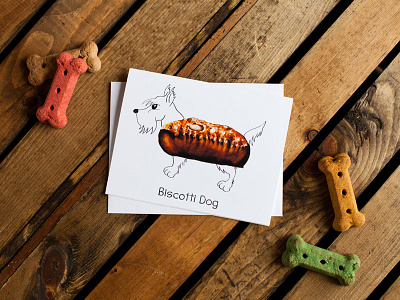 Biscotti Dog Greeting Card biscotti dessert dog greetingcard pets scotlandterrier scottiedog treats type