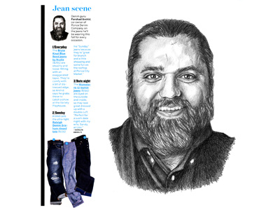Farshad Arshid for Atlanta Magazine atlanta magazine drawing editorial illustration farshad arshid graphite illustration ponce denim company portrait