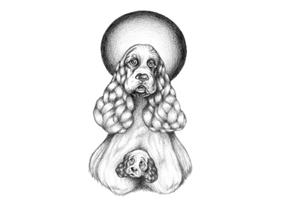 Madogna & Child art comics dailydog dogs drawing graphite illustration puppies religious art sketching