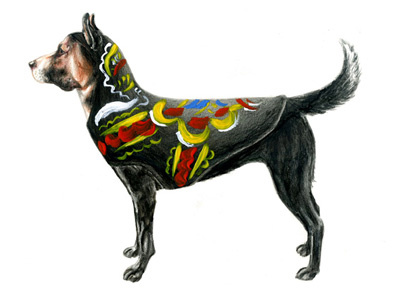 Dalecarlian Dog - Shepherd acrylic art christmas colored pencil dalecarlian dogs holiday illustration shepherd watercolor