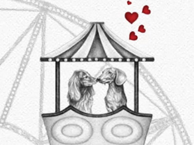 Illustration for Ralph Lauren's Valentine's Day Sale advertising dogs drawing graphite illustration marketing ralph lauren valentines