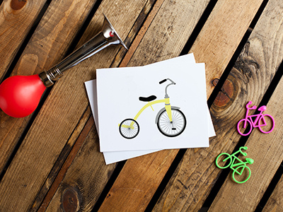 Bicycle Card #2: Tricycle art color illustration vectorart bicycling cycling bicycle bike