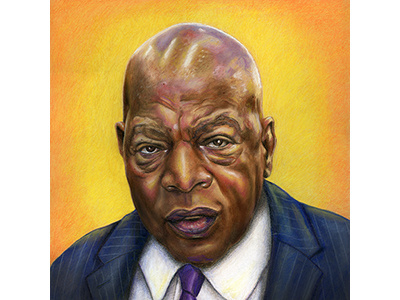 Rep. John Lewis art color coloredpencil drawing illustration johnlewis mixedmedia pastel politics portrait portraits