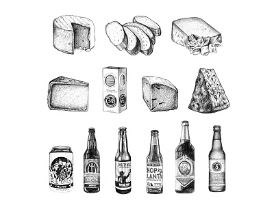 Atlanta Magazine - April 2016 art beer cheese drawing editorial illustration food food illustration graphite illustration