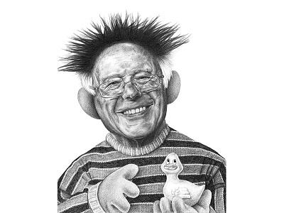 Ernie Sanders art bernie sanders graphite illustration politics portraits puns sanders2020