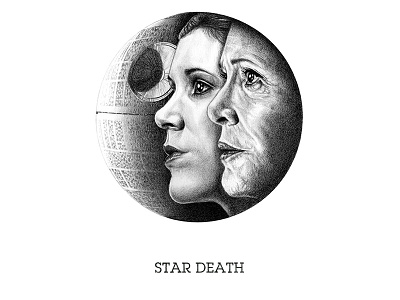 Star Death art carrie fisher drawing graphite illustration portraits princess leia scifi star wars