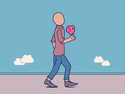 Cotton Candy Walk character clouds cotton candy flat illustration walk