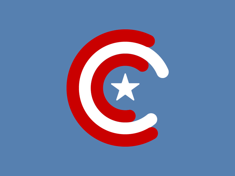 C is for obvious 36 days of type captain america geek superhero white red blue america captain cap shield type