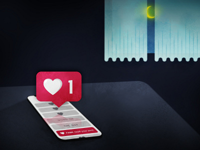 Real Talk curtains dark dark ui heart instagram likes moon phone texture