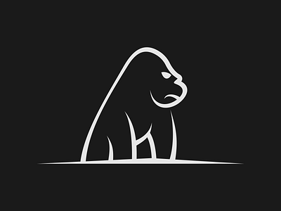 gorilla line art silhouette logo