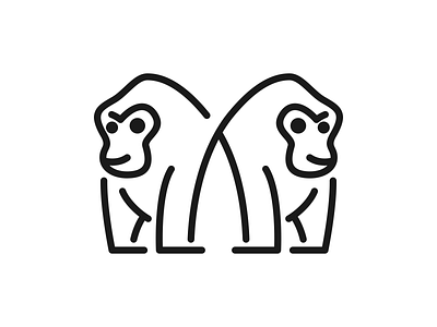 smiling gorillas monoline logo gorilla logo gorillas icon jungle lineart logodesigns modern monoline vector