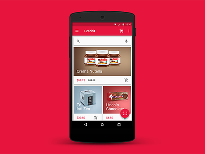 Grabbit android app design material product design supermarket wip