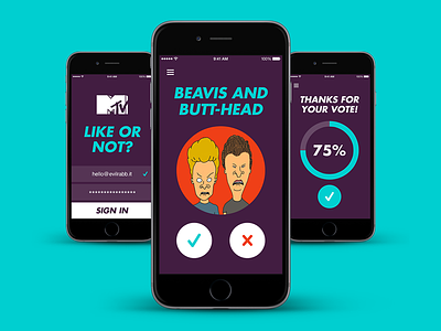 MTV Like or Not? ios app mtv ui ux