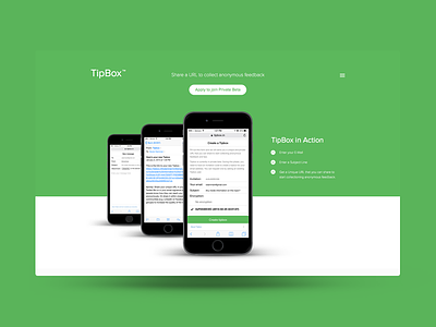 TipBox ui design ux design web app wip