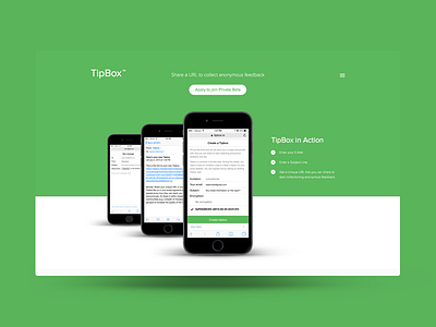 TipBox ui design ux design web app wip