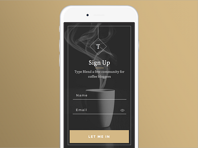 Type Blend app design coffee ios