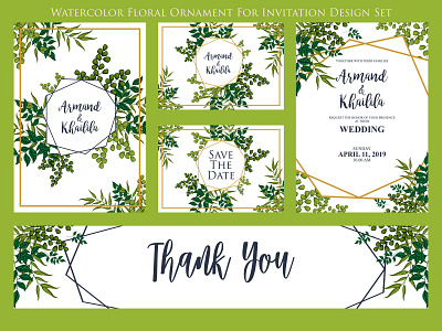 Watercolor Floral Ornament For Invitation And Greeting Card art background card decoration design floral flower frame graphic illustration invitation nature pattern set spring summer template vector watercolor wedding