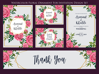 Watercolor Floral Ornament For Invitation And Greeting Card Desi