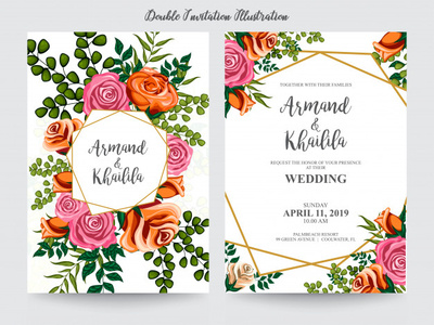 Floral Watercolor For Invitation Design Illustration