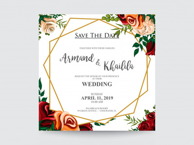 Floral Watercolor For Invitation Design Illustration