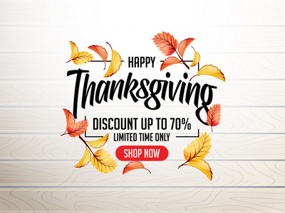 Thanks Giving Design Illustration With 3d Realistic Leaves 8168