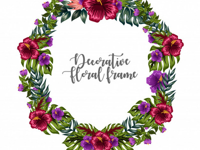 Decorative Colorful Floral Frame Ornament