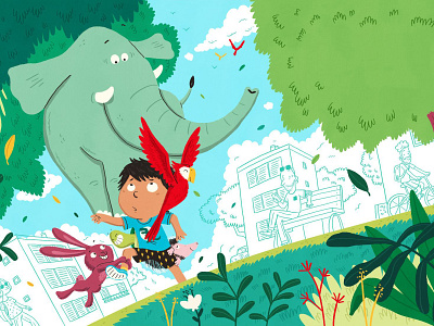 jungle animals book characterdesign children illustration