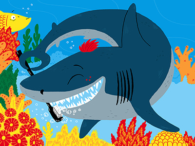 toothy shark animals book children illustraion shark