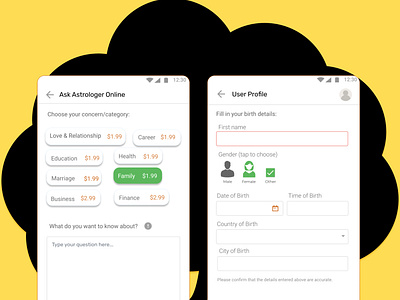 Vedic Astro App design mobile app mobile ui