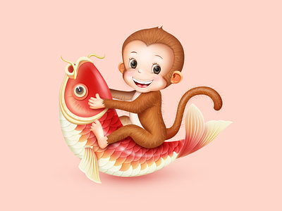 Monkey & Fish fish gift icon monkey