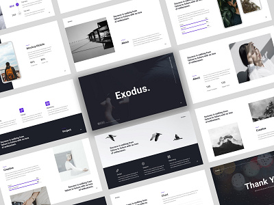 Exodus - Minimal Business Powerpoint Template black business clean company profile corporate creative gray minimal minimalism modern multipurpose photography pitchdeck portfolio proposal simple startup studio unique white