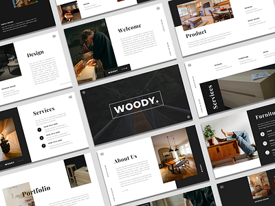 WOODY - Powerpoint Presentation Template agency business clean company profile corporate creative agency furniture furniture design interior interior design photography pitchdeck portfolio powerpoint simple startup unique wood wood design wood worker