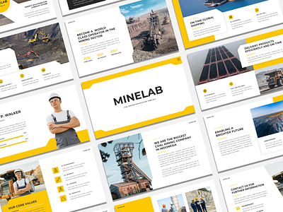 Minelab - Coal Mining PowerPoint Presentation Template business coal creative design industry mining modern portfolio powerpoint