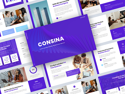 Consina - Clean & Modern Business PowerPoint Template agency branding business clean creative design illustration modern portfolio powerpoint