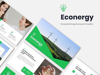 Econergy - Rennewable Energy Presentation Template graphic design wind turbine