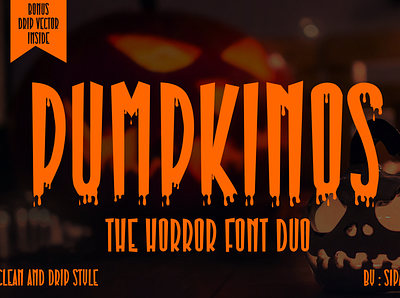 Pumpkinos Horror Font drip dripvector font awesome font design font family halloween horror horrorfont typeface design