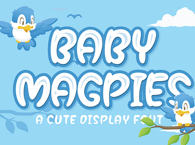 Baby Magpies font baby branding cute design font font awesome font design logo typeface typography