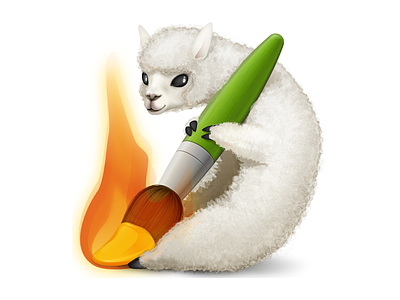 FireAlpaca Replacement Icon alpaca brush fire icon vector wool