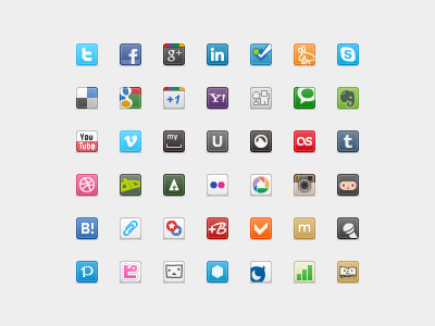 42 Mini Social Icons 20px freebie icons public domain social web