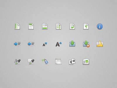 Small Size Toolbar Icons 24px document font size icons mac picker save settings spray toolbar