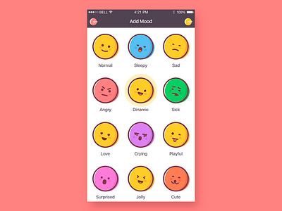 Women calendar_Add mood app clean flat illustration ios mood odessa smiles ui ukraine ux