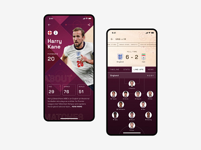 FIFA World Cup Qatar 2022: Player Profile & Line-Ups design fifa graphic design mobile qatar typography ui ux website world cup