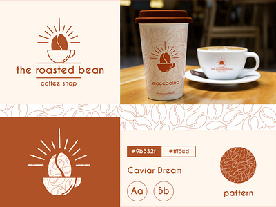 The Roasted Bean Logo - Daily Logo #6 adobe illustrator branding coffeeshop dailylogochallenge design flat logo logo design restaurant