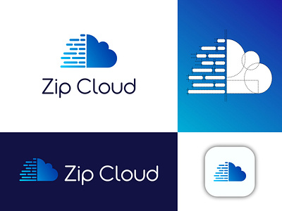 Zip CLoud Logo - Daily Logo #14 affinity designer app branding cloud app cloud computing dailylogochallenge design flat logo logo design