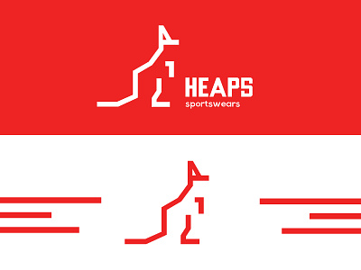 Heaps Logo - Daily Logo #19 adobe illustrator branding dailylogochallenge design flat kangaroo kangaroo logo logo logo design sports logo sportswear