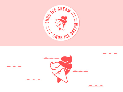 Snob Ice Cream Logo - Daily Logo #27 adobe illustrator branding cone dailylogochallenge design flat ice ice cream icecream icon logo logo design restaurant scoop